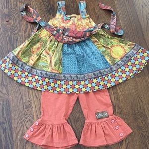 Matching Set/knot top and ruffles